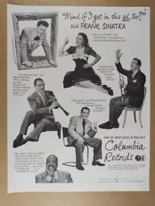 Columbia Records 1946 Frank Sinatra Count Basie Harry James anuncio impreso vintage - Imagen 1 de 1