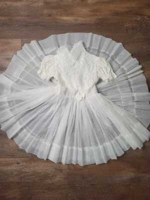 Vintage Daddy’s Girl By Charmose S7  Off White Party DRESS 50s 60s Sheer - Image 1 of 4