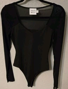 Body Hello Molly donna nero taglia 6 trasparente braccia e collo Halloween - Foto 1 di 9