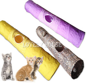 Folding Pet Cat Rabbit Fun Tunnel with TWO/ONE Holes Pop Out 130cm x 25cm Toys