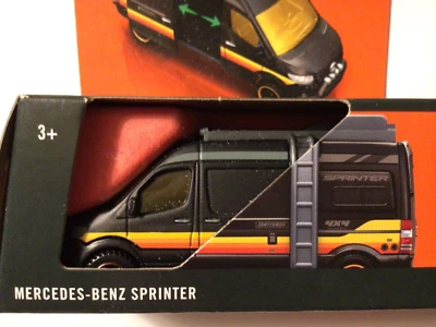 Matchbox MERCEDES-BENZ SPRINTER CAMPER VAN Moving Parts - BLACK new boxed unused - Image 1 of 4