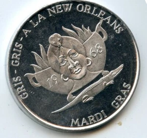 Mardi Gras Doubloon: The Merry Maskers Carnival Club 1968 Aluminum - Picture 1 of 2