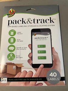 Sistema de etiquetado basado en aplicaciones Duck Brand Pack & Track 40 etiquetas de código QR nuevo - Imagen 1 de 2