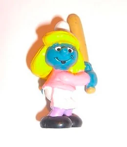 I PUFFI • PUFFO SMURF cod 20186 PUFFETTA BASEBALL SMURFETTE SCHLEICH PEYO 1984 - Foto 1 di 1