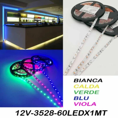 STRISCIA LED STRIP 12v 5mt Bianco Freddo, Caldo, Nauturale RGB RGBW RGBWW 12volt - Immagine 1 di 4