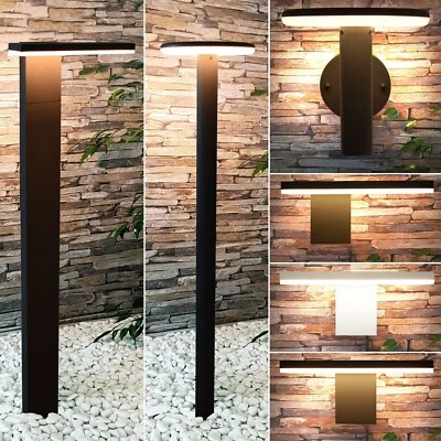 LED Außenleuchte IP54 Wandleuchte Außenlampe Standleuchte Schwarz Gartenlampe - Bild 1 von 4