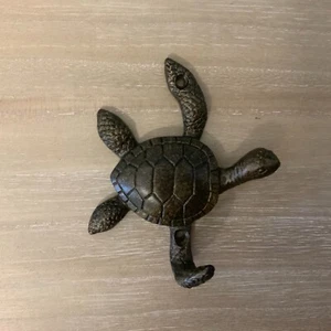 Bronze Metal Turtle Coat Hook Wall Sculpture Vintage Metal Retro Antique Style - Picture 1 of 4