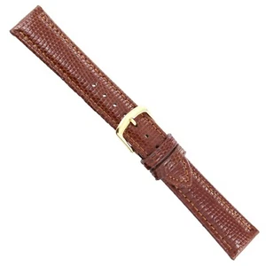 19mm Milano Tan Genuine Lizard Padded Stitched Watch Band MS 17150 Regular - Picture 1 of 5