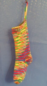 Sparstrumpf/Sparsocke "Bunt" ohne Einwurfscheibe, Handgestricktes UNIKAT - Bild 1 von 3