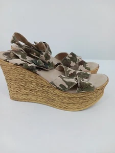 Sbicca Women Shoes 9 Camo Espadrille Sandal Buckle NA NA Camo Ankle Strap - Picture 1 of 10