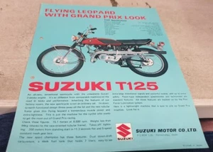 1960s SUZUKI T125 Motorcycle Sales Leaflet RARE - Bild 1 von 1