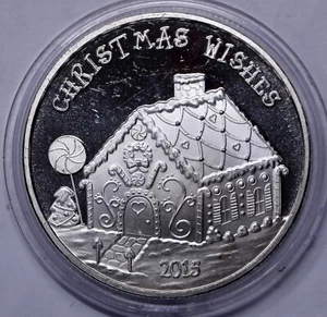 Auguri di Natale 2015 Auguri di Stagione 1 oz .999 Argento #0932 - Foto 1 di 8