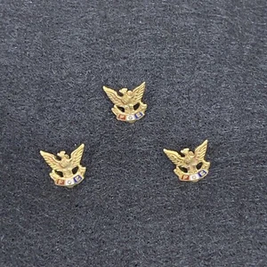 3x Vintage FOE Fraternal Order of Eagles Lapel Pins Screw Back Gold Colored - Picture 1 of 15