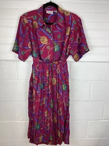 Vintage Alfred Dunner Gr. 16 rosa Rock Set Faltenrock Pferdeuhr Kettenmuster 2-teilig - Bild 1 von 12