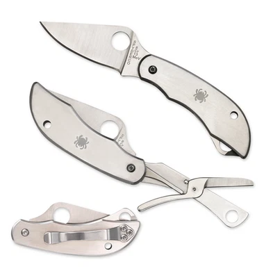Spyderco Knives ClipiTool Scissors Folder Stainless Steel C169P Pocket Knife - Image 1 of 4