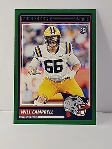 Score 2025 Will Campbell Green Parallel Rookie (RC) New England Patriots - Foto 1 di 2