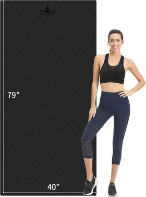 Hatha Yoga Extra Long TPE Yoga Mat 79" x 40” x 1/2" Thick Non-slip Exercise Ma - Image 1 of 4