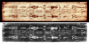 Sindone di Torino Gesù Cristo sepoltura panno foto poster stampa con negativo 12 x 24 - Foto 1 di 3