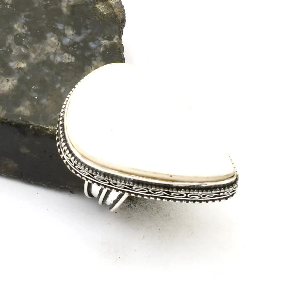 Подарочное кольцо из перламутра с драгоценным камнем антикварный дизайн ювелирные изделия размер США - 8,25 AR 40092 - Изображение 1 из 1