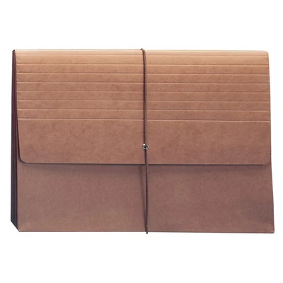 Expanding File Wallet, Flap and Cord Closure, 5-1/4" Expansion, Extra Wide Le... - Image 1 of 4