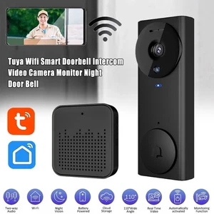 WIFI DOORBELL INTERCOM VIDEO CAMERA DOOR BELL CHIME TUYA WIRELESS SECURITY SMART - Picture 1 of 20