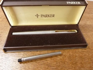vintage Brushed Stainless Parker 50 Falcon Fountain pen spares repair - Picture 1 of 1