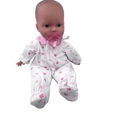 JC Toys Berenguer 12” Realistic Baby Doll Pink Floral Outfit Pacifier Blue eyes - Image 1 of 4