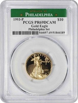 1993-P $10 American Gold Eagle Philadelphia Set PR69DCAM PCGS - Image 1 of 2