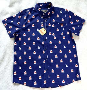 RSVLTS Button Down Größe Youth XL All Over Print AOP Haie - Bild 1 von 9