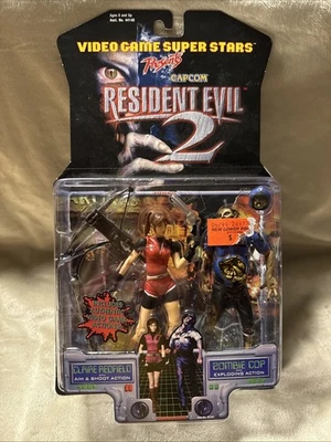 1998 Resident Evil 2 Claire Redfield & Zombie Cop Action Figures Toy Biz Capcom - Image 1 of 4