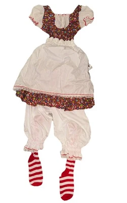 华丽复古手工 Raggedy Ann RAG 娃娃万圣节服装 4 件成人 xs/s — 第 1/4 张图片