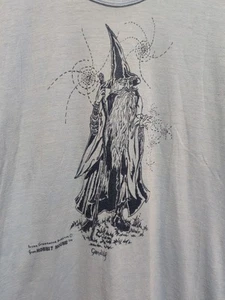 Vtg 1970s Gandalf T Shirt Rare Size S-L Short Sleeves Hobbit House L. Blue - Picture 1 of 6