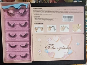 Bsisme False Eyelashes Fluffy Mink Lashes Cat-Eye Natural Look Wispy Lashes Soft - Picture 1 of 1