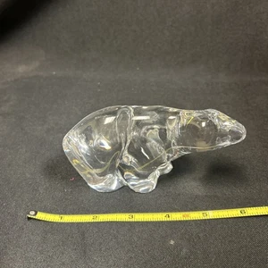 Kristallglas Kunst / Briefbeschwerer Eisbär graviert Hadeland - Bild 1 von 6
