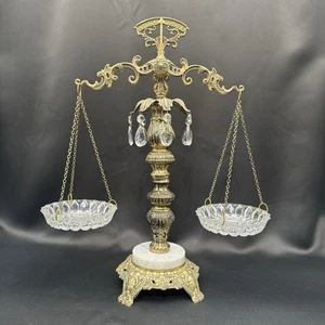 ANTIGUO L&L WMC 9137 CRISTAL LATÓN MÁRMOL ESCALA DE JUSTICIA - Imagen 1 de 11