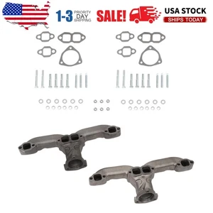 Exhaust Manifolds Rams Horn Style For Small Block Chevy SBC 283 305 327 350 R - Picture 1 of 14