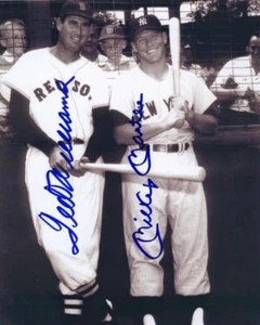 FOTO FIRMADA DE 8X10 DE LA DÉCADA DE 1950 MICKEY MANTLE TED WILLIAMS REIMPRESIÓN ENVÍO GRATUITO - Imagen 1 de 1