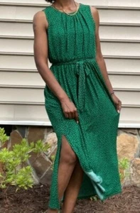 Enfocus Studio Long Maxi Dress Sleeveless Green/Black Size 10 - Picture 1 of 8