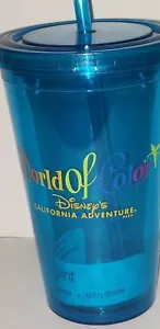 16 oz Disney Park DCA Mickey World of Color Souvenir Travel Tumbler Cup & Straw - Picture 1 of 12