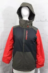 Volcom Vernon Insulated Snowboard Jacket, Youth Medium (10Y), Black Military New - Picture 1 of 5