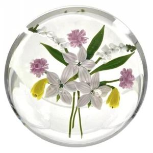 Vintage 1980 Paul Stankard "S" Cane Spring Bouquet Paperweight Numbered - Picture 1 of 5