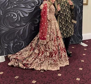 Asian Bridal Outfit Wedding Dress Mongas pakistani bridal dress lehenga - Picture 1 of 3