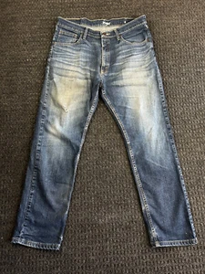 Wrangler Regular Fit Flex Denim Jeans Mens Straight 36 x 30 Distressed - Picture 1 of 9