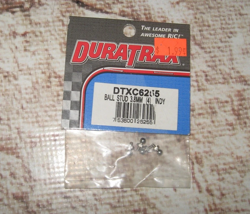 VINTAGE DURATRAX BALL STUDS STEEL 3.8 mm INDY RC (4) DTXC6255 - Image 1 of 2