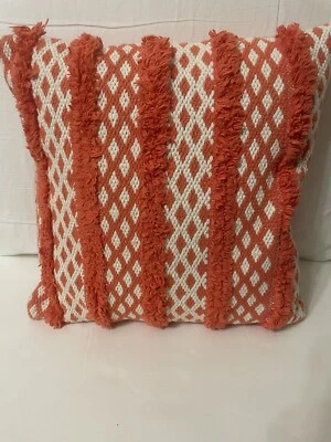 size 18 x 18 Orange cream pattern decor pillow - Image 1 of 3