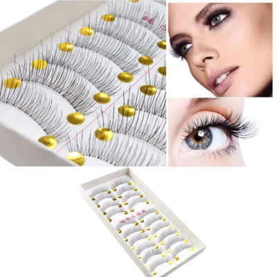 New 10 pairs Soft Eyelashes False Lashes Natural Handmade Makeup Glam Lash  - Image 1 of 4