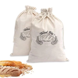 2 paquetes de bolsas de lino para pan casero, reutilizables, de 45 x 35 cm - Picture 1 of 7