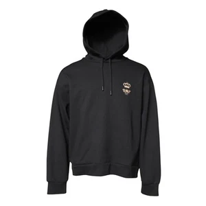 DOLCE & GABBANA Sweater Black Bee Crown Embroidery Hooded IT54/US44/XL 980usd - Picture 1 of 8