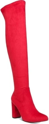 Wild Pair Womens Bravy Microsuede Over-The-Knee Boots Red 6.5 Medium (B,M) - Image 1 of 3