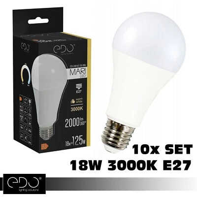 10X SET Glühbirne MARI B LED 18W=125W E27 3000K Warmweiß Beleuchtung Innen Lampe - Bild 1 von 4
